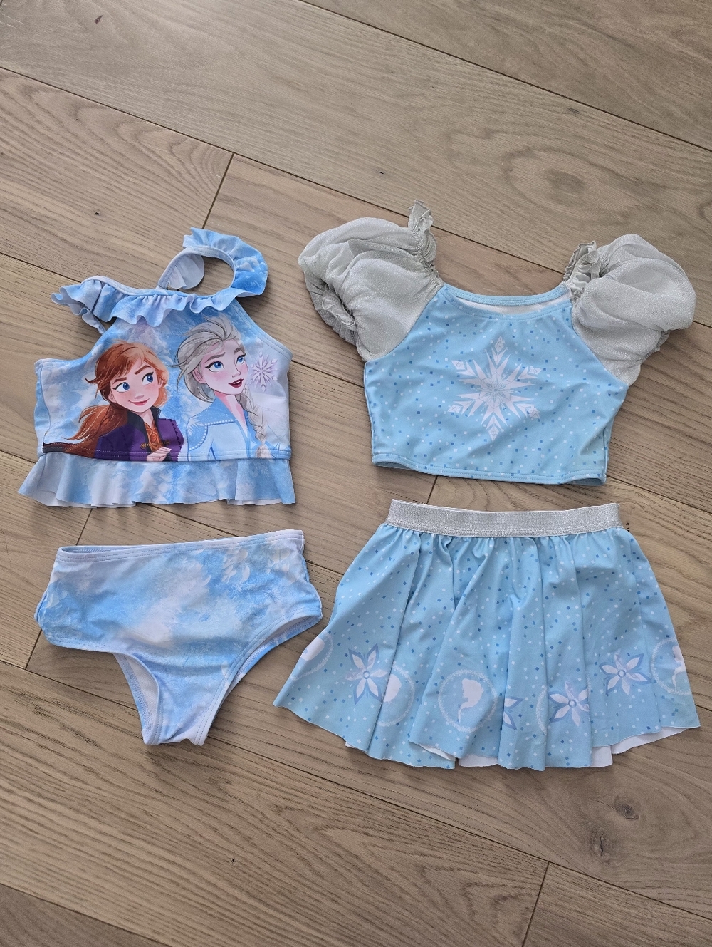 PatPat Light Blue Girls Two-Piece Swim Set with Skirt 3-4Y